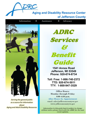 ADRC Services Benefit Guide - Revize