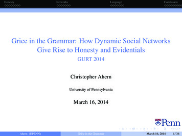 Grice In The Grammar: How Dynamic Social Networks Give .
