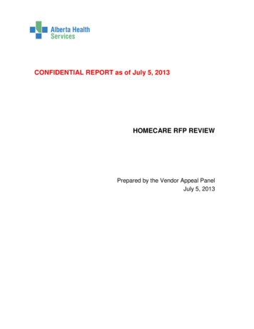 Homecare RFP Review - Alberta Health Services