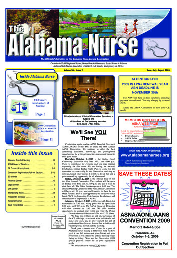 The Official Publication Of The Alabama State Nurses Association