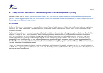 ALC 2: Psychosocial Interventions For The Management Of .