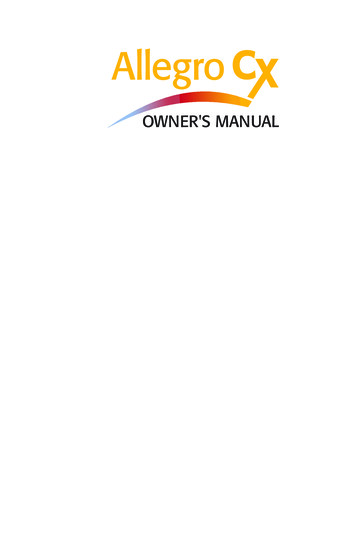 14601-02 Allegro CX Manual (01 New Index) - USDA