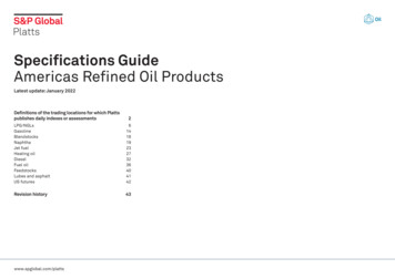 Specifications Guide Americas Refined Oil Products - S&P Global
