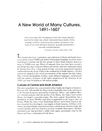 A New World Of Many Cultures, 1491 1607