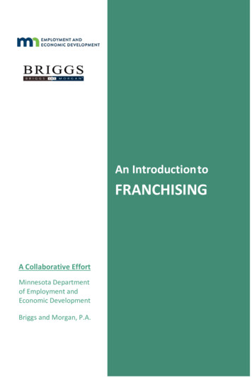 An Introductionto FRANCHISING - Minnesota