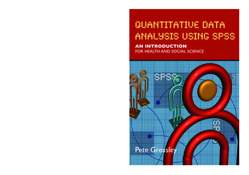 Quantitative Data Analysis Using SPSS : An Introduction .