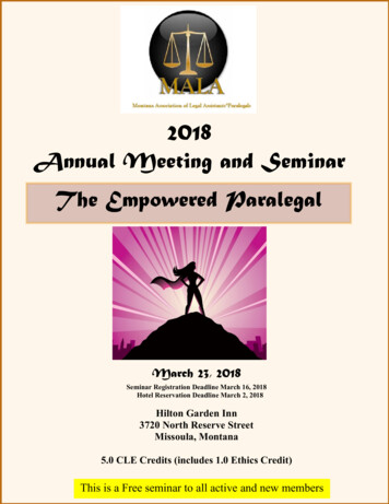 2018 Annual Meeting And Seminar The Empowered Paralegal