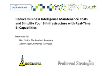 Reduce Business Intelligence Maintenance Costs And .