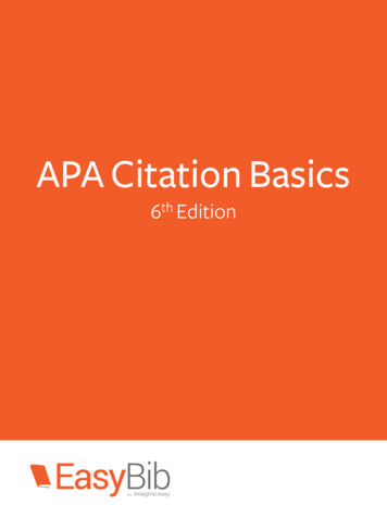 APA Citation Basics - SHSU