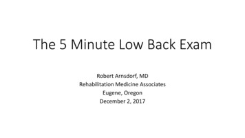 The 5 Minute Low Back Exam - Slocum Foundation