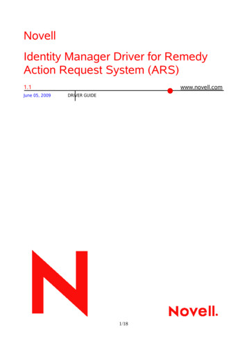 Novell Identity Manager Driver For Remedy Action Request System (ARS)