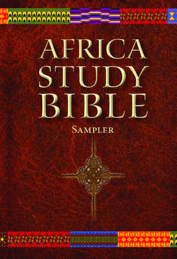 AFRICA STUDY BIBLE - Oasis International
