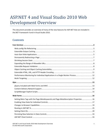 ASP 4 And Visual Studio 2010 Web Development Overview