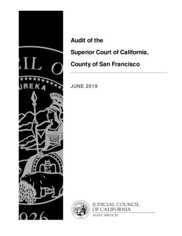 Audit Of The Superior Court Of California, County Of San Francisco