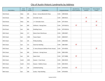 City Of Austin Historic Landmarks By Address