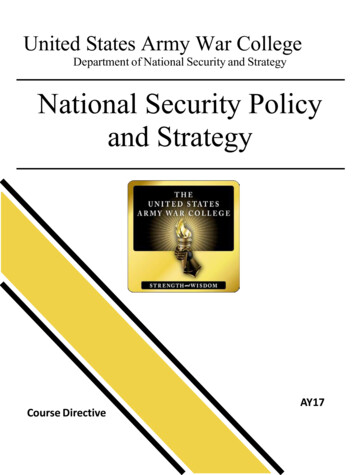 Department Of National Security And Strategy National .