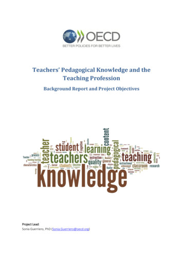 Teachers’ Pedagogical Knowledge And The