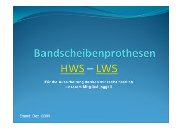 HWS - LWS - Die Bandscheibe