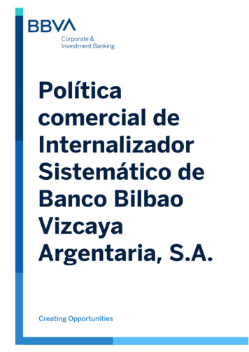 Política Comercial De Internalizador Sistemático De Banco Bilbao .