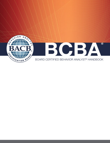 BCBA - BACB - Behavior Analyst Certification Board
