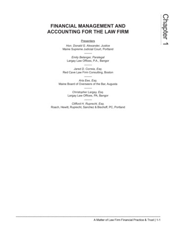 Financial Management And Accounting For The Law Firm