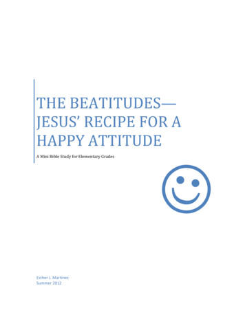 THE BEATITUDES—JESUS’ RECIPE FOR A HAPPY ATTITUDE