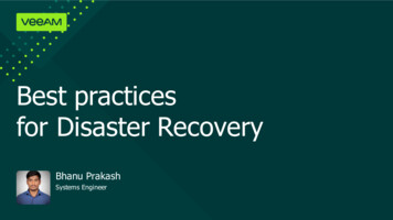 Best Practices For Disaster Recovery - Veeam Software