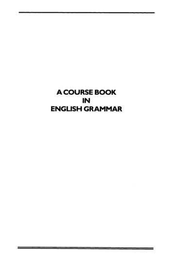 A COURSE BOOK IN ENGLISH GRAMMAR