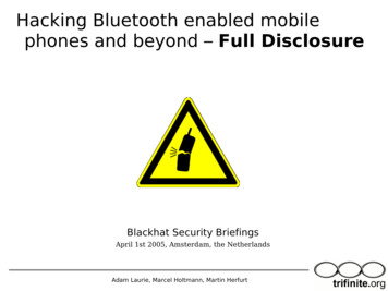Hacking Bluetooth Enabled Mobile Phones And Beyond - Black Hat