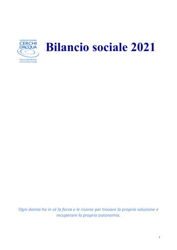 Bilancio Sociale 2021 - Cerchidacqua 