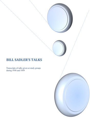 BILL SADLER’S TALKS - Urantia
