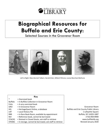 Biographical Resources For Buffalo And Erie County