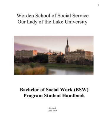 Bachelor Of Social Work (BSW) Program Student Handbook