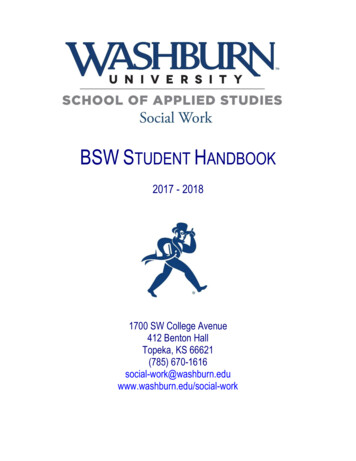 BSW STUDENT HANDBOOK - Washburn
