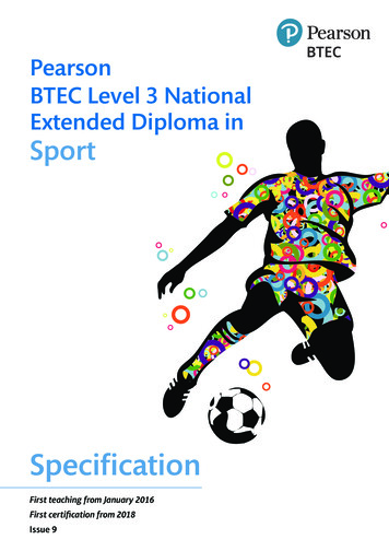 Pearson BTEC Level 3 National Extended Diploma In Sport