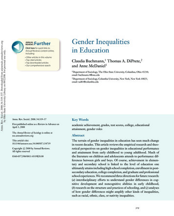 Gender Inequalities In Education