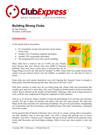 Building Strong Clubs - ClubExpress