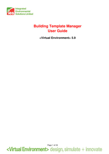 Building Template Manager User Guide - IES