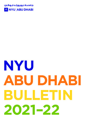 NYU Abu Dhabi Bulletin 2021-2022