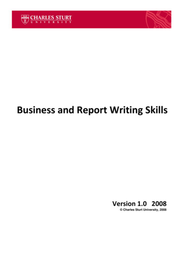 Business And Report Writing Skills - Charles Sturt University