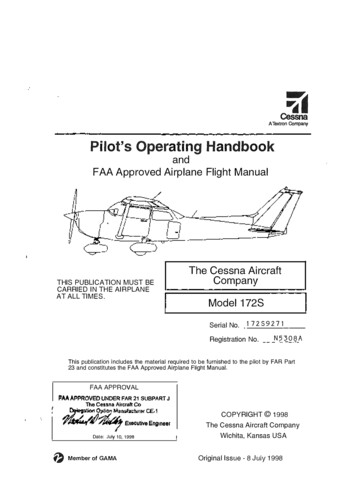 And FAA Approved Airplane Flight Manual The Cessna Aircraft