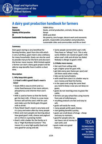 A Dairy Goat Production Handbook For Farmers