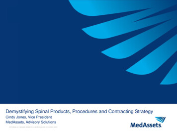 Demystifying Spinal Products, Procedures And Contracting Strategy
