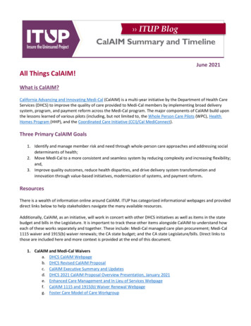 CalAIM Summary And Timeline