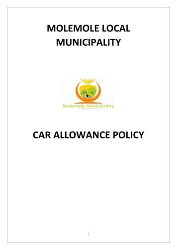 Car Allowance Policy - Molemole