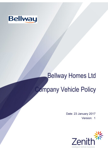 Bellway Homes Ltd Company Vehicle Policy - Zenith