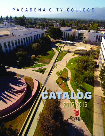 Course Catalog 2015-2016 - Pasadena City College