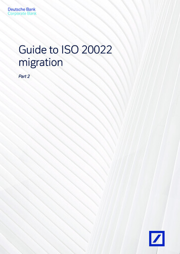 Guide To ISO 20022 Migration - Deutsche Bank
