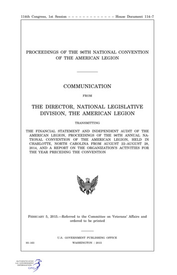 The Director, National Legislative Division, The American Legion