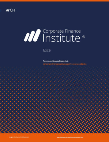 Excel - Corporate Finance Institute